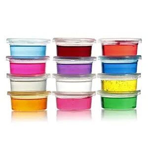 SINBUG Crystal Clay 12 Colors Kids Slime Toys, Children Educational Creative Handmade DIY Toys, Stress Relief Sludge Toy (Multi-1)- Multi Color