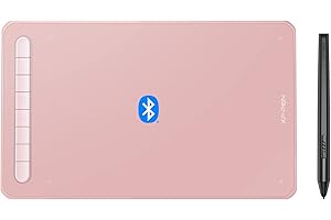 XP-PEN Deco MW Tavoletta grafica Bluetooth, 8"x5" Wireless con X3 Smart Chip, 60° Tilt con penna senza batteria, per disegnare, home office ed e-learning (rosa)