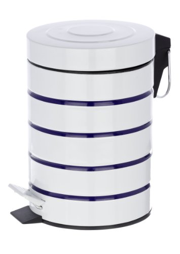 WENKO 21351100 Kosmetik Treteimer Marine Weiß, Fassungsvermögen 3 L, Stahl, 15 x 27 x 15 cm, Weiß - 6