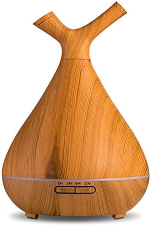Essential Oil Diffuser Waterless Auto Shut Off 7 Color Led Night Lights Aromatherapy Cool Mist Dark Wood Grain Home Office Baby Tree Branch Creative Humidification Air Purifier 400ml Double Mouth,S