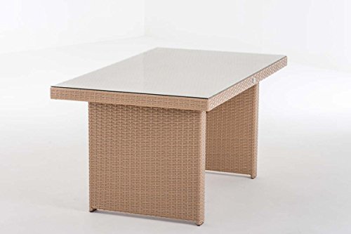 CLP Poly-Rattan Garten-Tisch FISOLO ca 140 x 80 cm, Höhe: 66 cm, ALU-Gestell, Glasplatte 5 mm Sicherheitsglas schwarz - 8