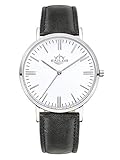 Armbanduhr Sailor Classic 'Basic black' silber mit Armband aus Leder
