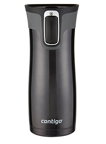 Contigo West Loop Thermos en Acier Inoxydable Mug de Voyage avec Couvercle Facile à Nettoyer, Noir, 16OZ