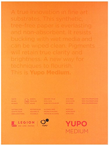 Yupo Paper YUPO 9 Zoll x 12 Zoll 10 Blatt/pkg-white 74lb, andere, mehrfarbig