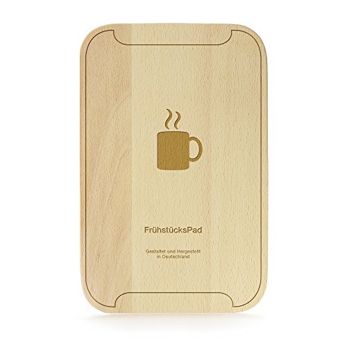 FrühstücksPad mit Gravur – Frühstücksbrettchen im Tablet-Look – Brotbrett aus Buchenholz – Lustige Geburtstagsgeschenke für Männer und Frauen – Holz Schneidebrettchen - 4