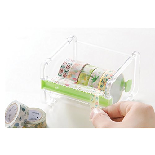 Gazechimp Bandabschneider Organizer Roll Dekoband Klebeband Halter Box – Grün, 10.3×9.1×7.1cm - 8