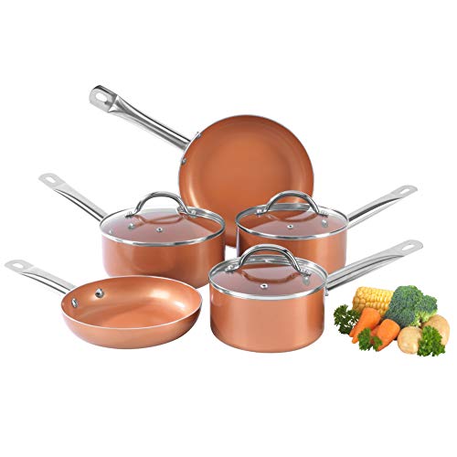 Salter BW07174AR Lot de 5 casseroles en cuivre et céramique