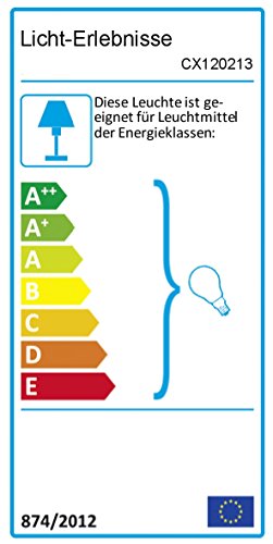 Außenlampe Wandleuchte „Paris“ in matt-weiß/grau / hängend mit E27-Fassung bis 60W 230V / Beleuchtung für Hof und Garten - 8