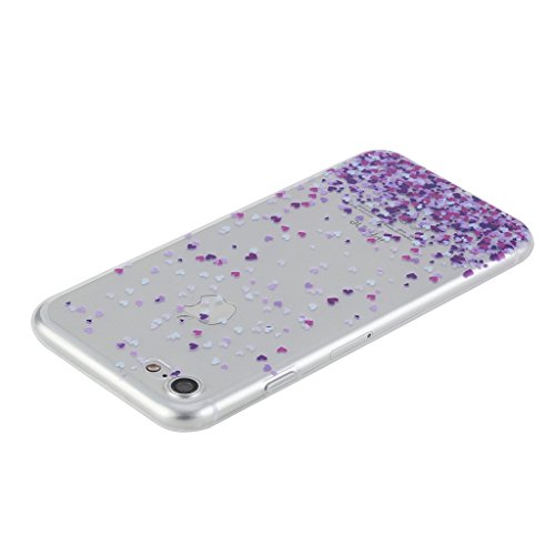 Funda iPhone 7 Silingsan Funda de Silicona TPU para iPhone 7 Carcasa Transparente Soft Clear Case Cover Funda Blanda Flexible Carcasa Delgado Ligero Caja Anti Rasgu  os Anti Choque con Dise  o Creativo - Lleno de Amor