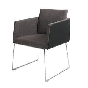 Moderner Design Esszimmerstuhl Nuevo Grau/Schwarz (2er Set) - Maße