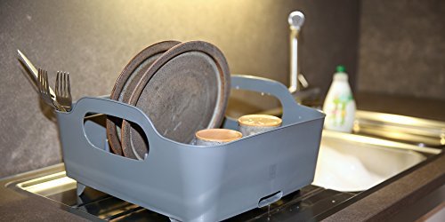 Umbra 330590-149 Tub Dish Rack, Geschirrabtropfkorb aus Kunststoff, Grau - 3