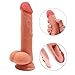 Produktbild WWMLY Realistischer Dildo für Frauen mit Starke Saugnapf, Weichen Flüssigersilikon Dildo Soft Outside und Firm Inside Real Dong Penis Nachbildung, 19 cm Lang Ø3.5 cm, Fleisch