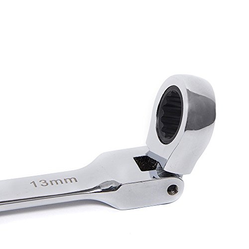 Fortag 6 tlg Ratschenringschlüsselsatz Gelenk Ringratsche Maulschlüssel Ring-Maulschlüssel Maulringschlüssel-Satz Gabel-Schlüssel Gelenkratschengabelschlüssel Ratschenringschlüssel-Set Ringratsche Ring Maul Ratsche Schlüssel Satz 8-13 mm. - 4