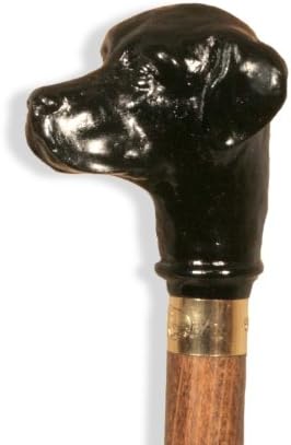 Black Labrador Retriever Dog Hardwood Shaft Collectors Cane.Classic Canes