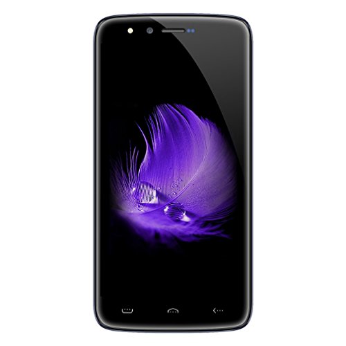 HOMTOM HT50 - Smartphone Libre, Android 7.0 5.5 '' HD (720 * 1280) Quard Core Teléfono Móvil 4G, Doble Tarjeta MTK6737 1.3 GHz, 3 GB de RAM + 32 GB de ROM, Principal Cámara 13MP + Sub Cámara 13MP - AZUL