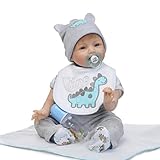 🐸 55 cm Babypuppen, die wie ein echtes Baby aussehen, Made By The Artist, Ping Blue