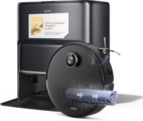 Mova Z60 Ultra Roller Complete Robot Aspirapolvere Lavapavimenti, 28000Pa, Dotato di Lavaggio HydroForce, Tecnologia AutoShield, Telaio LiftPro, Sistema StepMaster 2.0, Lavaggio con DuoSolution