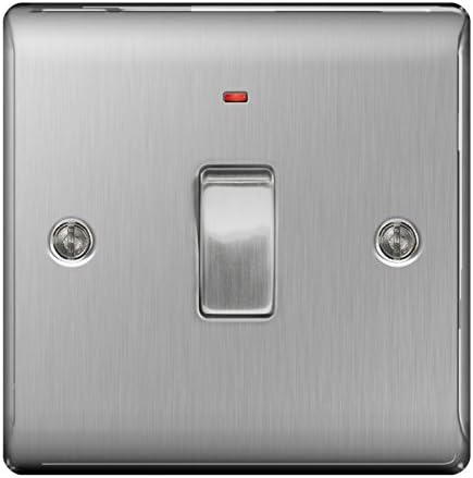 Bg Brushed Steel Dp Switch Neon 20a