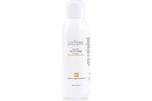 LaRosa ACETONE 100% Pure Dissolvant pour vernis à ongles 500 ml, acétone semi permanent, gel UV/LED Soak Off, colle à faux ongles en acrylique, parfum citron