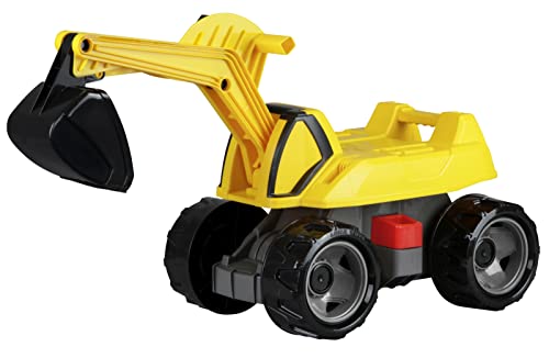 LENA - Giga Trucks PRO X Ride-On Escavatore per 3+ Anni Bambini, Giallo