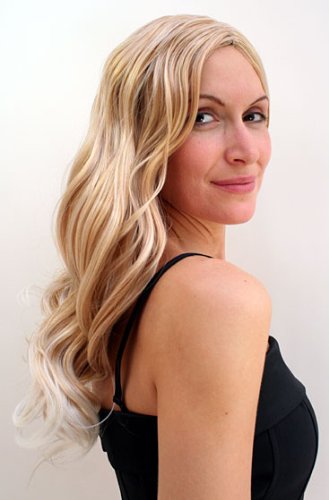 Perücke BLOND & EWIG LANG Spitzen HELLBLOND Karneval - 3