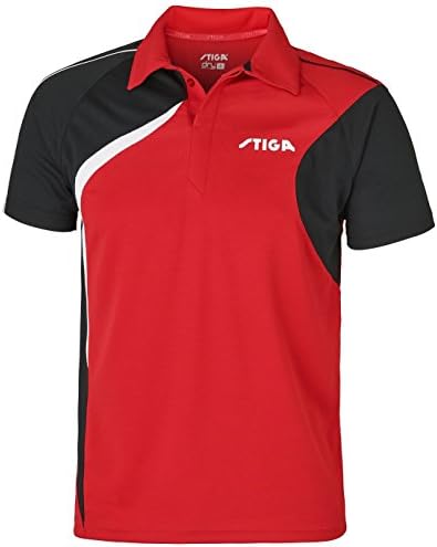 Table Tennis Clothing: Stiga Shirt Voyage Red/Black/White Size XS