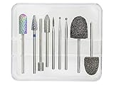 Komplett Austattung SET - Nagelfräser Aufsätze - NAILTECHNIK PODOLOGIE SET MASTER - Pediküre Fußpflege Fräser-Aufsatz - MADE IN EUROPE
