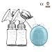 Produktbild RENCAI Elektrische Doppel Milchpumpe, Wiederaufladbar Tragbar Doppel Sauger Elektrische Stillpumpe Brust Massage Brustpumpe,CE-Zertifizierung und FDA-Zertifizierung,Blue