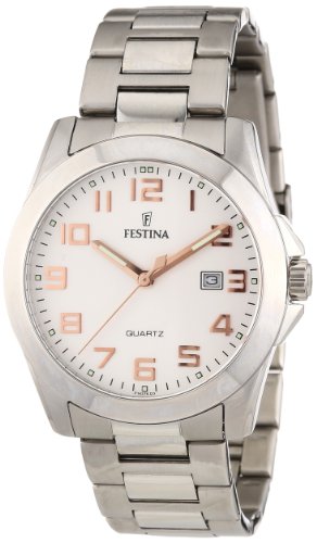 Festina Herren-Armbanduhr XL Klassik Analog Quarz Edelstahl F16376/3 Festina Herren-Armbanduhr XL Klassik Analog Quarz Edelstahl F16376/3