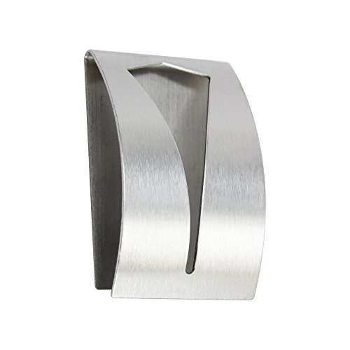 COM-FOUR® 4x Edelstahl Handtuchhalter im Set für Bad & Küche, Handtuchklemme, selbstklebend - 3