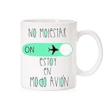 Capacidad de 0.30 litros. Taza No Molestar Estoy en Modo Avión. Taza Pereza un Poco Borde de Regalo