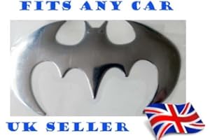 SKS DISTRIBUTION Tinkerbell Trinkets® BATMAN Car Emblem Badge Decal 3D Silver/Chrome