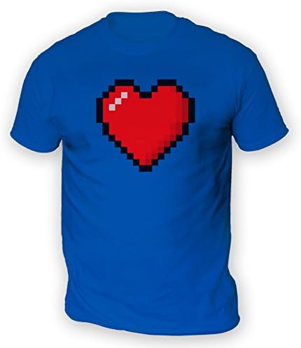 This Way Up 16 Bit Heart Mens T-Shirt [Royal Blue Medium]