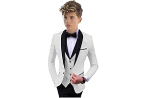 BOTONG Abito formale con risvolto scialle per ragazzi 3 PC giacca gilet pantaloni ragazzi vestito da festa smoking da sposa vestito per bambini