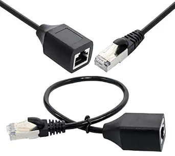 Storite 30cm Lan Extension Cable, Ethernet Lan Network Cat6 Cat5e Cat5 Extension Patch Cable /RJ45 Male to Female Extension Cable