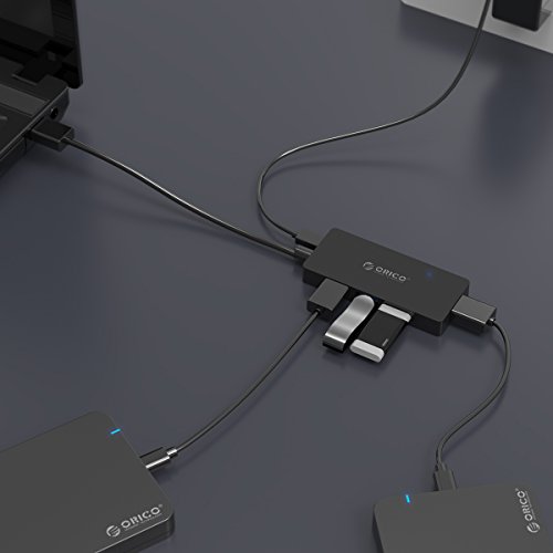 ORICO 4-Port USB 3.0 Hub, dünn und tragbar, Ultra High-Speed (bis zu 5 Gb/s), unterstützt OTG, mit einem zum Aufladen für USB Micro-B 5V reserviertem Stromanschluss - 7