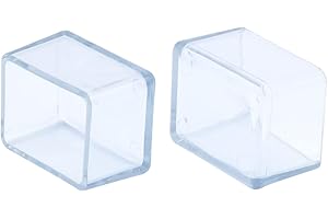 Flyshop 12 Tapones para Patas de Silla, Protectores de Suelo de PVC para Muebles, rectangulares, antiarañazos, Puntas para Patas de Silla, 1-3/16 x 1-9/16", 30 x 40 mm, Transparentes