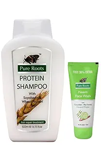 Pure Roots Protein Shampoo, 500 ml + free face wash