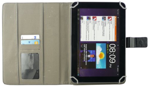 Emartbuy® Schwarz Eingabestift + Universalbereich ( 8 – 9 Zoll ) Schwarz Multi Winkel Folio Executive Case Cover Wallet Hülle Schutzhülle mit Kartensteckplätze Geeignet für Gigaset S30853-H1166-R101 QV 830 8″ Zoll Tablet - 5