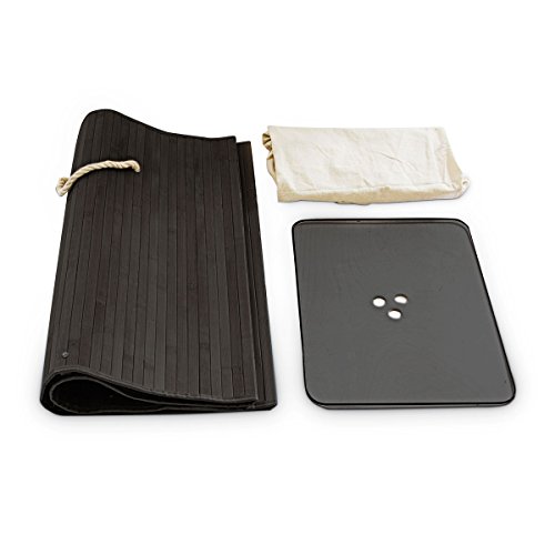 Relaxdays Wäschekorb Bambus HxBxT: ca. 65,5 x 43,5 x 33,5 cm faltbare Wäschetruhe rechteckig mit einem Fassungsvolumen von 83 L mit Wäschesack aus Baumwolle zum Herausnehmen als Wäschepuff, schwarz - 8