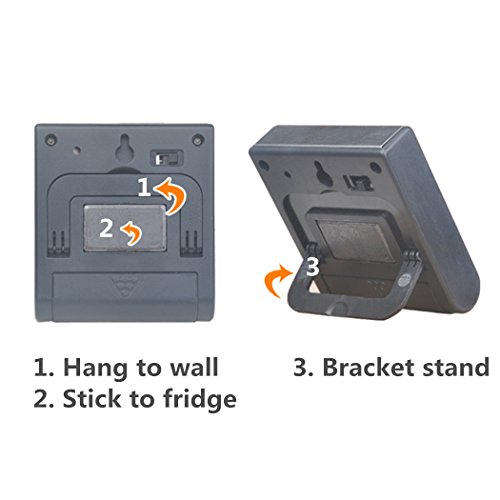 Digitaler Küchen-Timer Wecker für Küche Gerät 24hour Wecker Count-up Count Down-Timer für Küche, Medizin Stainless Steel Black - 6