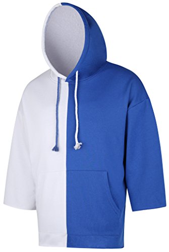 Preisvergleich Produktbild Pizoff Unisex KONTRAST kapuzenpullover kimono mit unbearbeitetem Saum tief sitzende Schulternähte Dreiviertelärmeln Y1743-02-M