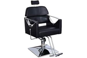 Barberpub Poltrona da parrucchiere Sedia operativa 3126BK Similpelle Nero