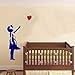Produktbild XCGZ Wandsticker Mädchen Ballon fliegt Weg Wandaufkleber Vinyl Wandaufkleber Home Decor Fertige Größe: 58 cm x 78 cm