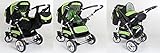 Clamaro „VIP Volver 3in1“ Premium Kinderwagen 3 in 1 Kombi mit 360° Schwenkrädern (über 40 Farben wählbar) Kombikinderwagen Komplettset mit Soft Babywanne, Sport Buggy und Auto Babyschale Aufsatz (ISOFIX) - 3