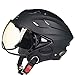 Price comparison product image Helmet ZJING Male Motorcycle Female Electric Car Summer Light Sunscreen Taiwan Four Seasons Sun Visor Half (color : Black)