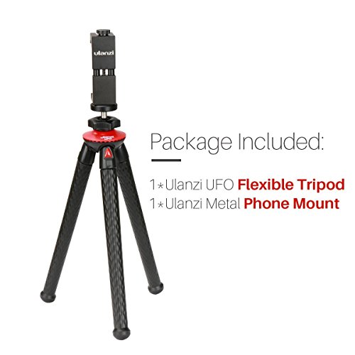 Treppiede Ulanzi Mini Cell Phone - Treppiede flessibile con Ballhead + Treppiede per smartphone in metallo Supporto da viaggio compatto pieghevole Octopus Treppiede Supporto per iPhone Fotocamera Sams
