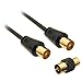 Price comparison product image CDL Micro 1.8 m Gold Plated TV Aerial Cable (M-M) with Adapter (F-F) - Black