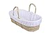 Clair de Lune Fleece Liner/Dressing for Moses/Wicker Basket (White)