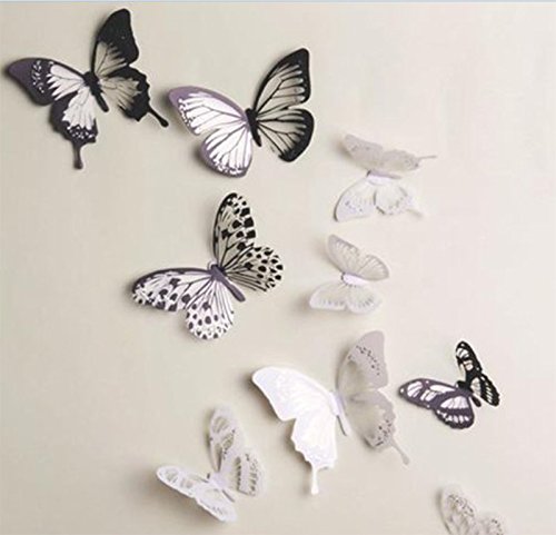 Lumanuby 12 Stück 3D Schmetterlinge Wandtattoos Wandsticker für Wohnzimmer Schlafzimmer Küche Und Kinderzimmer - 6